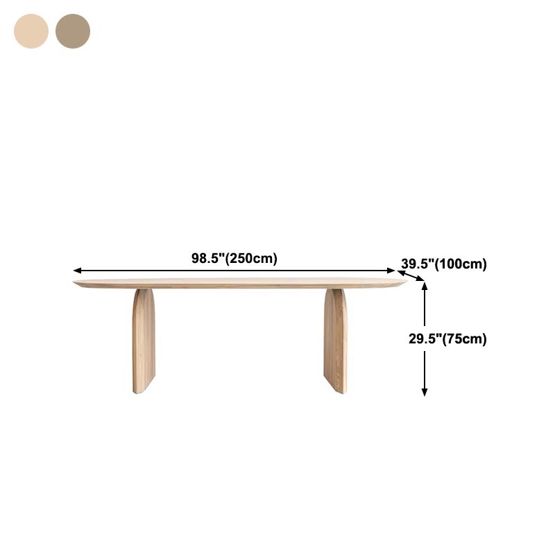 Modern Solid Wood Table for Restaurant Oval Dining Table with Double Pedestal Clearhalo 'Dining Tables & Seating' 'Dining Tables' 'dining_table' 'furn' 'furn_dining_table' 'Furniture' 'furniture_dining_table' 'Kitchen & Dining Furniture' 'kitchen' 'kitchen_dining_table' 1200x1200_7b36f8f5-3a78-47d1-9654-4efd5664cf30