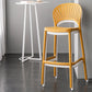 Backrest Armless Counter Stool Industrial Plastic Bar Stool with 4 Legs