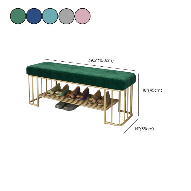 Glam Rectangle Seating Bench Cushioned Backless Entryway Bench with Storage Clearhalo 'Benches' 'Chairs & Seating' 'furn' 'furn_benches' 'Furniture' 'Living Room Furniture' 1200x1200_7b377af7-93b0-433c-b80d-f4aaf3a9efc3