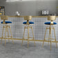 Glam Liftable Rotatable Counter Stool Iron Kitchen Bar Stool with Cushion and Pedal