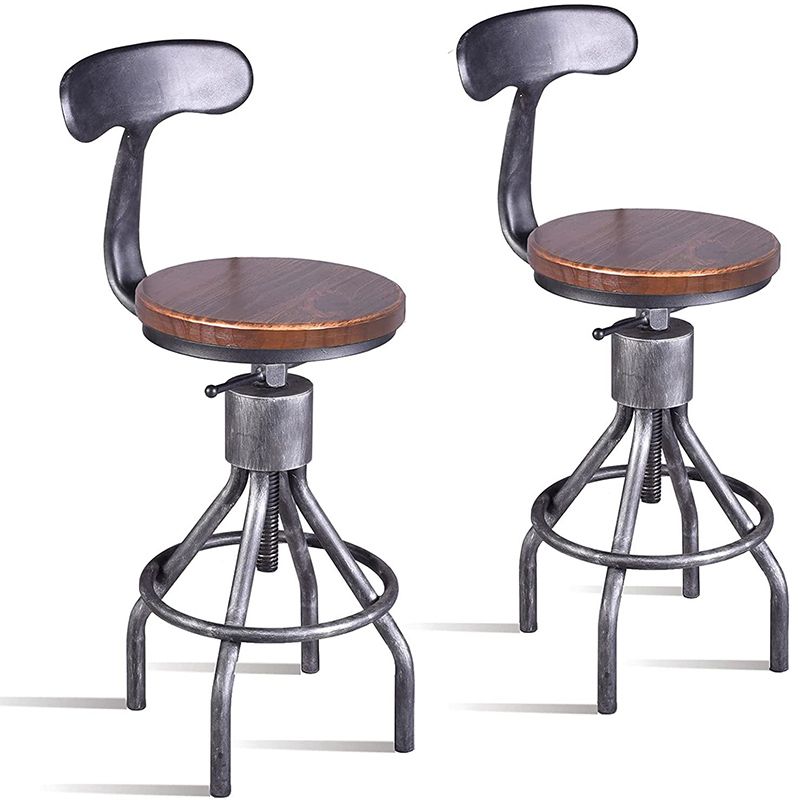 Industrial Metal Counter Height Stools Adjustable Bar Stool for Indoor Clearhalo 'Bar Furniture' 'Bar Stools' 'bar_stools' 'furn' 'furn_bar_stools' 'Furniture' 'Kitchen & Dining Furniture' 1200x1200_7b37cd9c-23e7-434c-b7ad-193223bd0c97