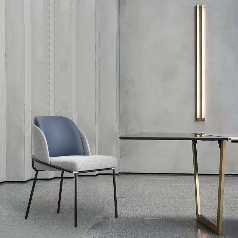 Modern Upholstered Armless Chair Fabric Dining Chair with Metal Base for Restaurant Clearhalo 'Dining Chairs' 'Dining Tables & Seating' 'dining_chair' 'furn' 'furn_dining_chair' 'Furniture' 'Kitchen & Dining Furniture' 1200x1200_7b38181c-d6e5-4562-856f-63bf13dae9b7