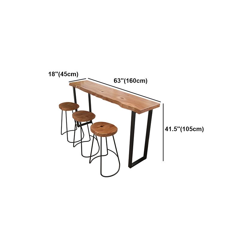 Brown Modern Style Specialty Table in Solid Wood and Iron Coffee Shop Bar Table Clearhalo 'Bar Furniture' 'Bar Tables' 'bar_tables' 'furn' 'furn_bar_tables' 'Furniture' 'furniture_bar_tables' 'Kitchen & Dining Furniture' 1200x1200_7b3849e2-bacf-4248-a4e8-be42d75c1f61