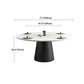 Modern Round Dining Table White and Black Metal Base Convertible Dining Table