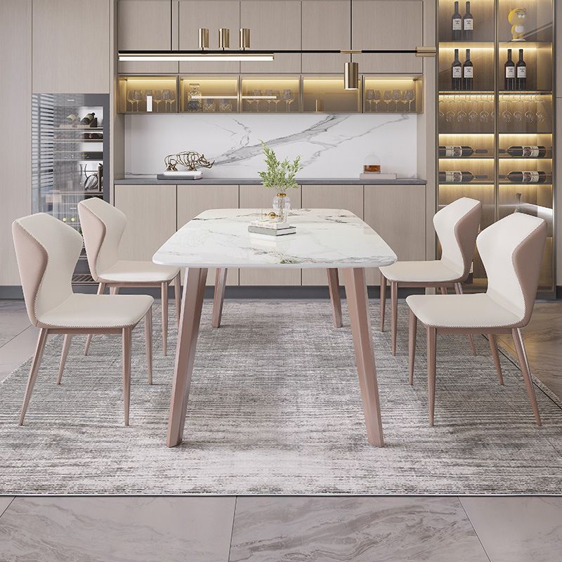 Nordic Sintered Stone Top Dining Set Rectangle 1/2/5/7 Pieces Dining Table Set Clearhalo 'Dining Room Sets' 'Dining Tables & Seating' 'dining_room_set' 'furn' 'furn_dining_room_set' 'Furniture' 'Kitchen & Dining Furniture' 1200x1200_7b3a814a-edb0-42e3-b196-4c4149a36a2b