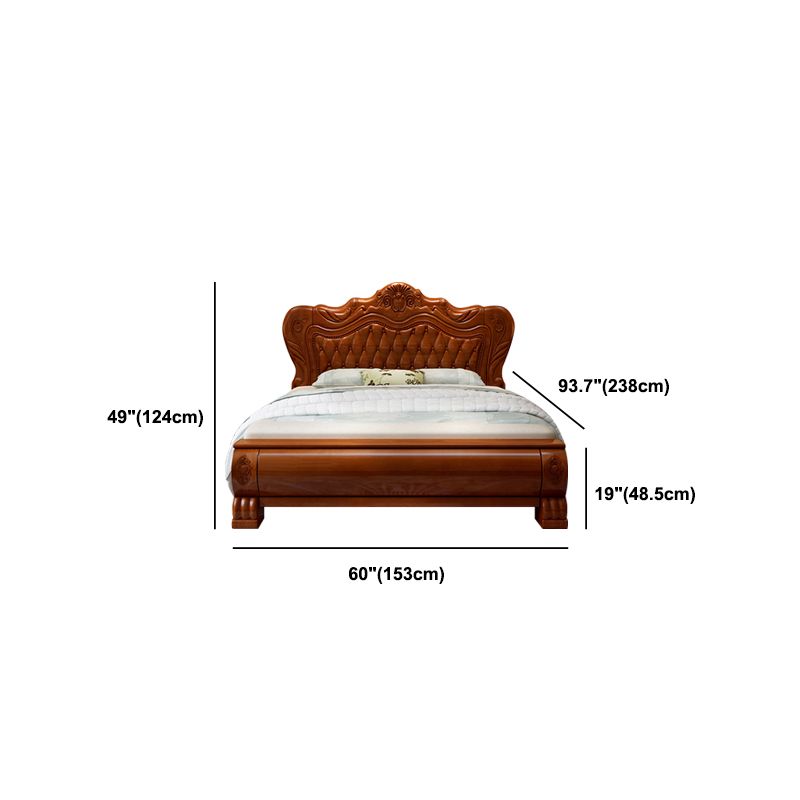 84.65 inch Wide Traditional Bed Rubberwood Bed Frame with Headboard Clearhalo 'Bedroom Furniture' 'Beds' 'furn' 'furn_beds' 'Furniture' 1200x1200_7b3c84d2-3f43-4dc5-83e6-f4d32f03d564