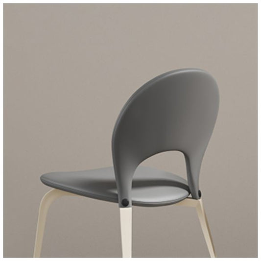 Piernas blancas silla de comedor tapizada contemporánea para el hogar