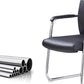 Chaise de bras contemporain bras fixes sans roues en cuir chaise de bureau noir