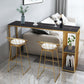 Table de bar à cocktail contemporaine en pierre avec table de comptoir rectangulaire de rangement