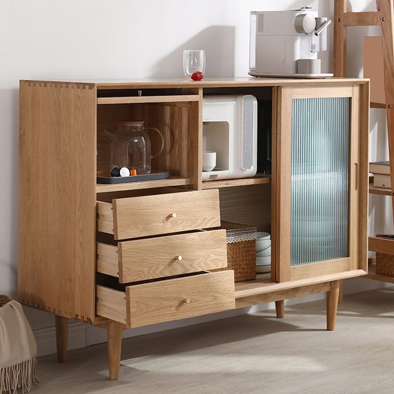 Tabella a buffet in legno massiccio Sideboard moderna con armadi e cassetti