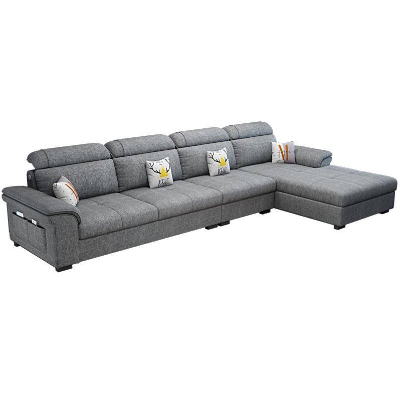 Ultra-Modern Sewn Pillow Back Pillow Top Arm Sofa with Storage and Slipcovered Clearhalo 'furn' 'furn_sectionals' 'Furniture' 'furniture_sectionals' 'kitchen' 'kitchen_sectionals' 'Living Room Furniture' 'Sectionals' 1200x1200_7b40f77b-5529-4f10-8780-c6d0e80c0cdb