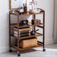 Modern Open Storage Kitchen Trolley Rolling Prep Table with Open Shelves