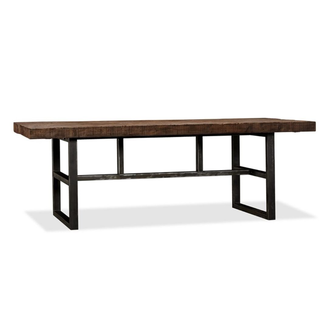Metal Industrial Rectangular Dining Table Solid Wood Table with Trestle Clearhalo ' dining_table' 'Dining Tables & Seating' 'Dining Tables' 'furn' 'furn_dining_table' 'Furniture' 'furniture_dining_table' 'Kitchen & Dining Furniture' 'kitchen&dining_furn' 'kitchen' 'kitchen_dining_table' 1200x1200_7b42b776-aee3-4a21-90c0-75ee9929c417