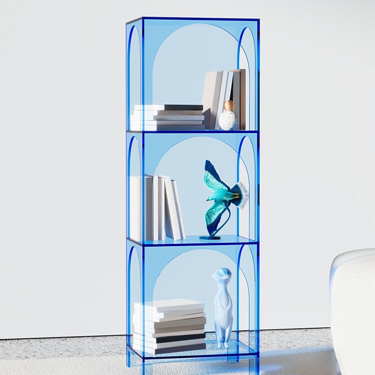 Closed Back Standard Bookshelf Acrylic Bookcase with Shelves for Study Room Clearhalo 'Bookcases' 'furn' 'furn_bookcases' 'Furniture' 'Office Furniture' 1200x1200_7b44f13c-1922-4015-8142-ddcbad140b07