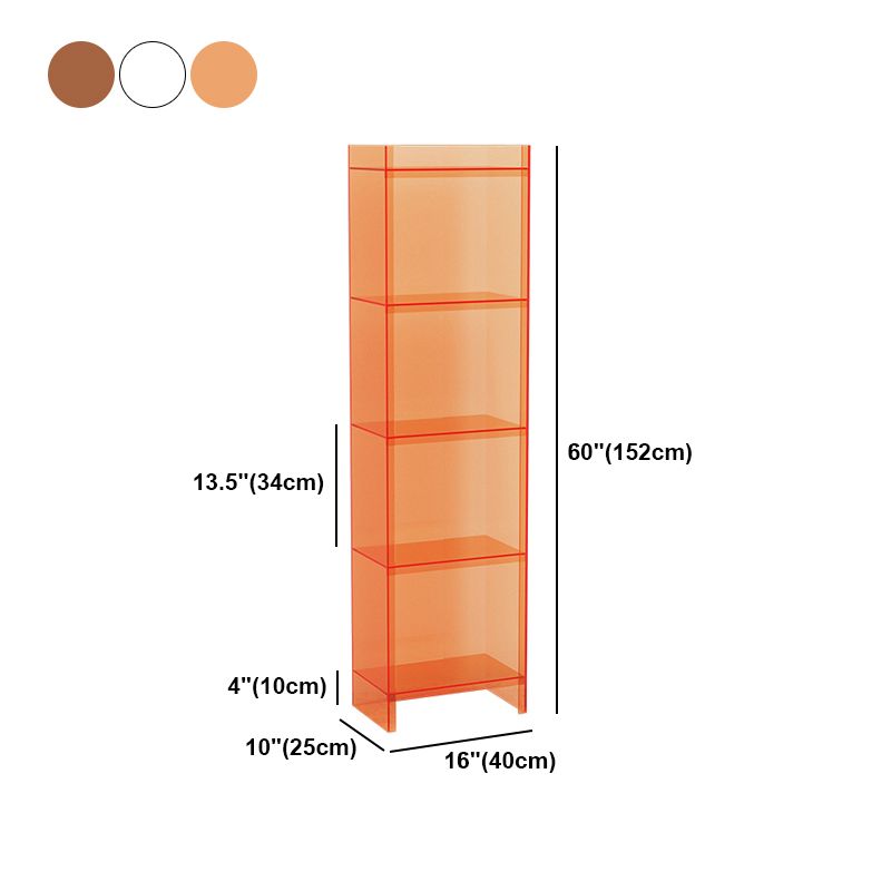 9.84"W Bookshelf Glam Style Closed Back Acrylic Bookcase for Office and Study Room Clearhalo 'Bookcases' 'furn' 'furn_bookcases' 'Furniture' 'furniture_bookcases' 'kitchen' 'kitchen_bookcases' 'Living Room Furniture' 'Office Furniture' 1200x1200_7b470cb2-4088-4d8b-872c-ecfd395b8268