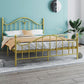 Contemporary Wire-Grid Open-Frame Bed with Metal Arched Headboard