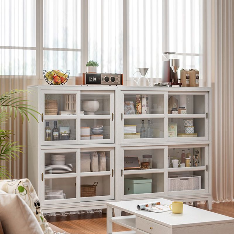 Modern Style Closed Back Bookshelf Wooden Vertical Bookcase in White