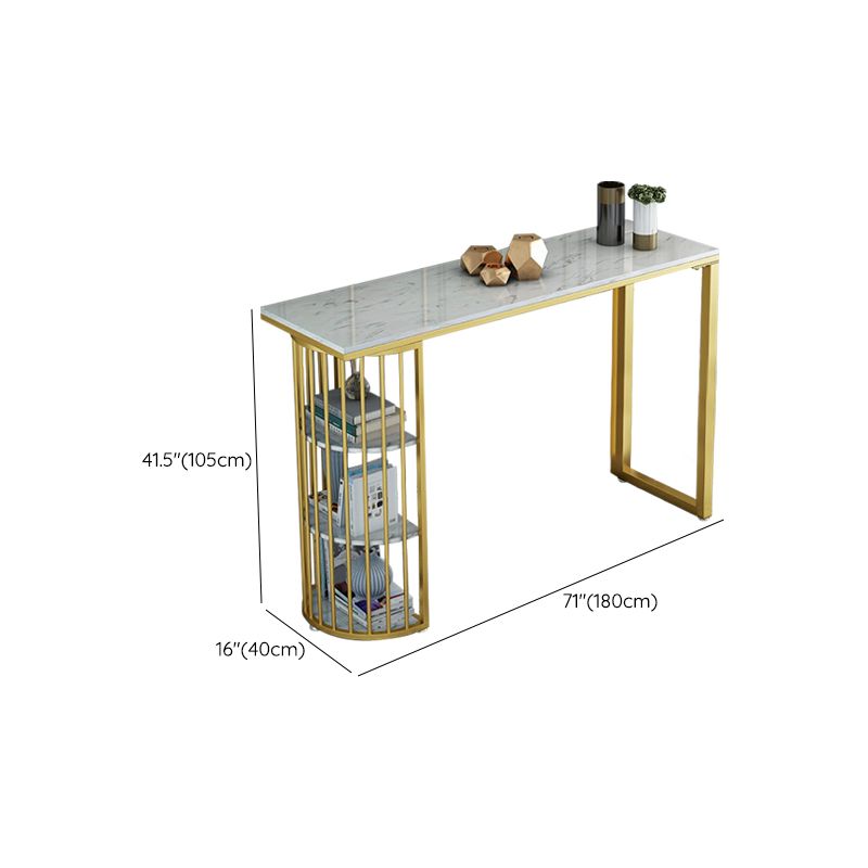 Glam Stone Bar Table Golden Base Storable Table for Living Room Clearhalo 'Bar Furniture' 'Bar Tables' 'bar_tables' 'furn' 'furn_bar_tables' 'Furniture' 'Kitchen & Dining Furniture' 1200x1200_7b49ae76-d84b-44d7-9931-5351015e0309