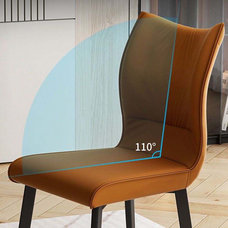 Contemporary Restaurant Leather Side Chair Matte Finish Solid Back Dining Chair Clearhalo 'Dining Chairs' 'Dining Tables & Seating' 'dining_chair' 'furn' 'furn_dining_chair' 'Furniture' 'Kitchen & Dining Furniture' 1200x1200_7b49af3d-8dc8-4852-b51a-232562ca4381