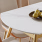 Table de salle à manger extensible moderne avec plateau en pierre et 4 pieds