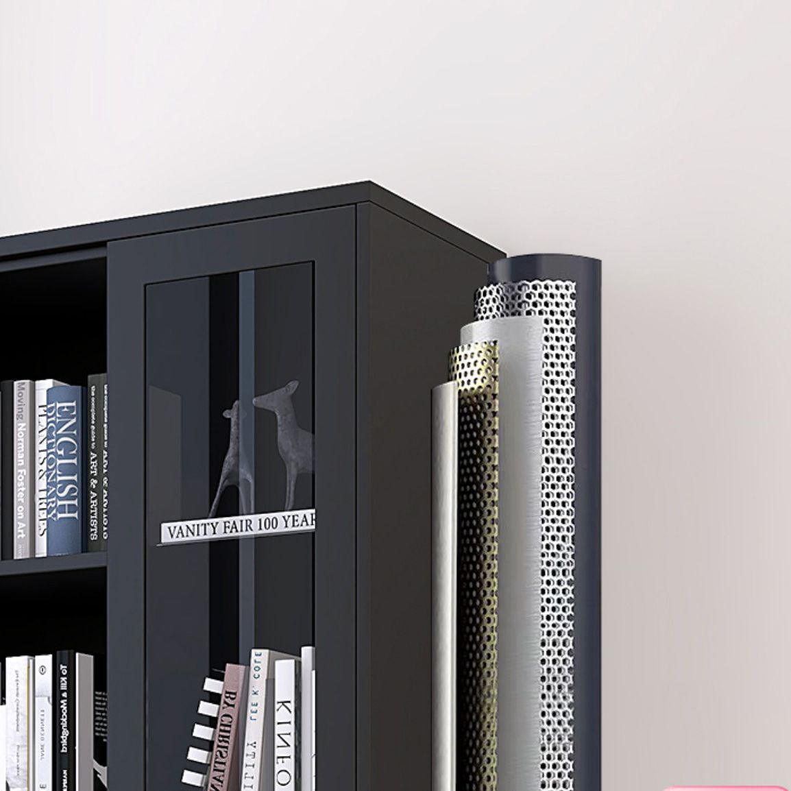 70.87"H Bookshelf Scandinavian Bookcase for Home Office with Door Clearhalo 'Bookcases' 'furn' 'furn_bookcases' 'Furniture' 'Office Furniture' 1200x1200_7b4a23b1-fb9c-44cc-b159-cbde1b2dc5cb