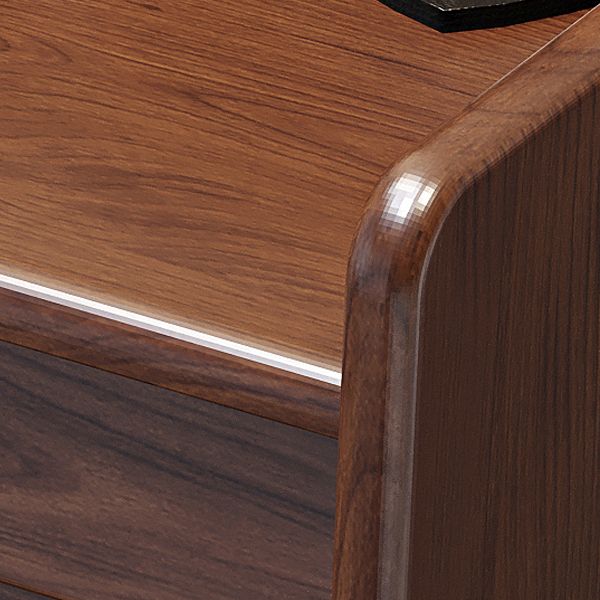 Modern 3 Drawer & Jewelry Vanity Desk Brown Wood Makeup Vanity Desk