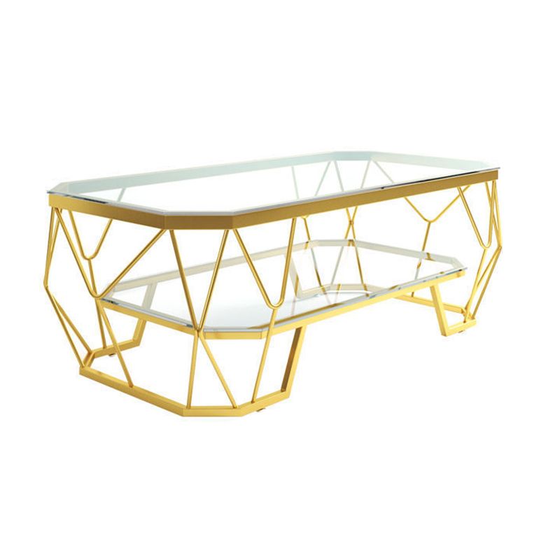 Modern Style Rectangular Glass Table Abstract Base Coffee Table Clearhalo 'Coffee & Accent Tables' 'Coffee Tables' 'coffee_tables' 'furn' 'furn_coffee_tables' 'Furniture' 'Living Room Furniture' 1200x1200_7b4f3996-7c69-47ce-9803-a8226bdd21a2