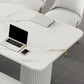 Bureau de tâches en pierre de style moderne Bureau de bureau de forme rectangulaire avec 2 jambes