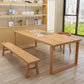 Contemporary Solid Wood Dining Table Double Pedestal Dining Table for Dining Room
