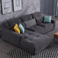 34.2"H Modern Cotton Blend Square Arm Sofa & Chaise for Living Room