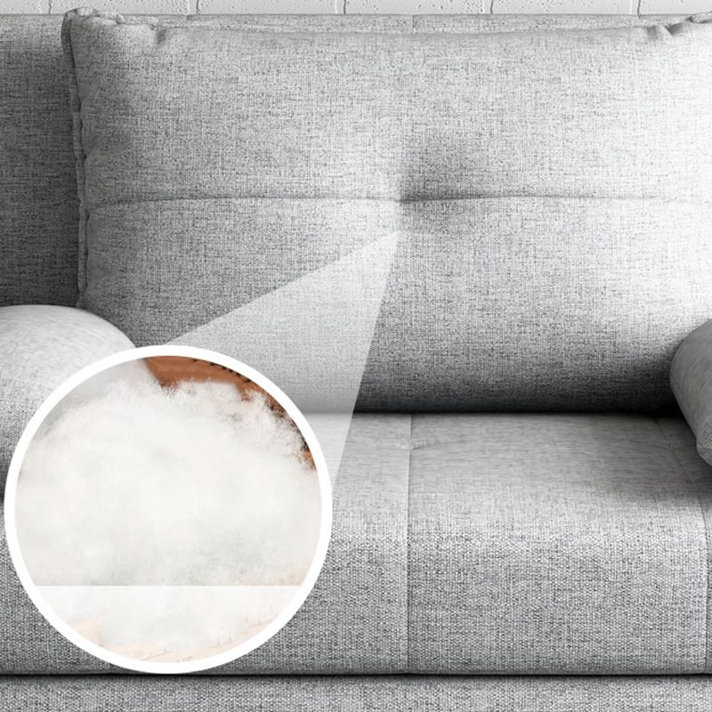 STOCK FUTON in futon e materasso in tessuto moderno grigio con cuscini