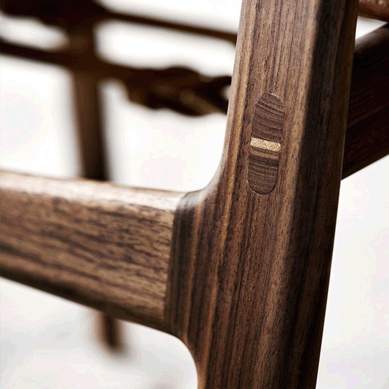 Mid-century Modern Real Aniline Leather Chair with Square Arms and 4 Legs