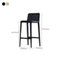 Modern Low Back Solid Wood Counter Height Stools with Footrest