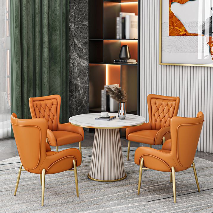 Metal Traditional Luxury Round Indoor Table Sintered Stone Table for Kitchen and Dining Room Clearhalo ' dining_table' 'Dining Tables & Seating' 'Dining Tables' 'furn' 'furn_dining_table' 'Furniture' 'furniture_dining_table' 'Kitchen & Dining Furniture' 'kitchen&dining_furn' 'kitchen' 'kitchen_dining_table' 1200x1200_7b55e3fc-6d48-446e-9b70-20972e9e4154