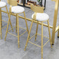 Glam Juego de mesa de bar de 1/2/5 piezas, mesa de bar rectangular con taburetes altos de metal para el hogar