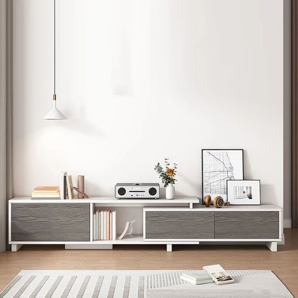 Modern TV Stand with Cabinet Wooden TV Stand for TVs up to 94.5" W Clearhalo 'furn' 'furn_tv_stands_entertainment_centers' 'Furniture' 'Living Room Furniture' 'TV Stands & Entertainment Centers' 'TV Stands & Media Storage Furniture' 'tv_stands_entertainment_centers' 1200x1200_7b56c66c-632f-47d1-ab8d-ba388a298068