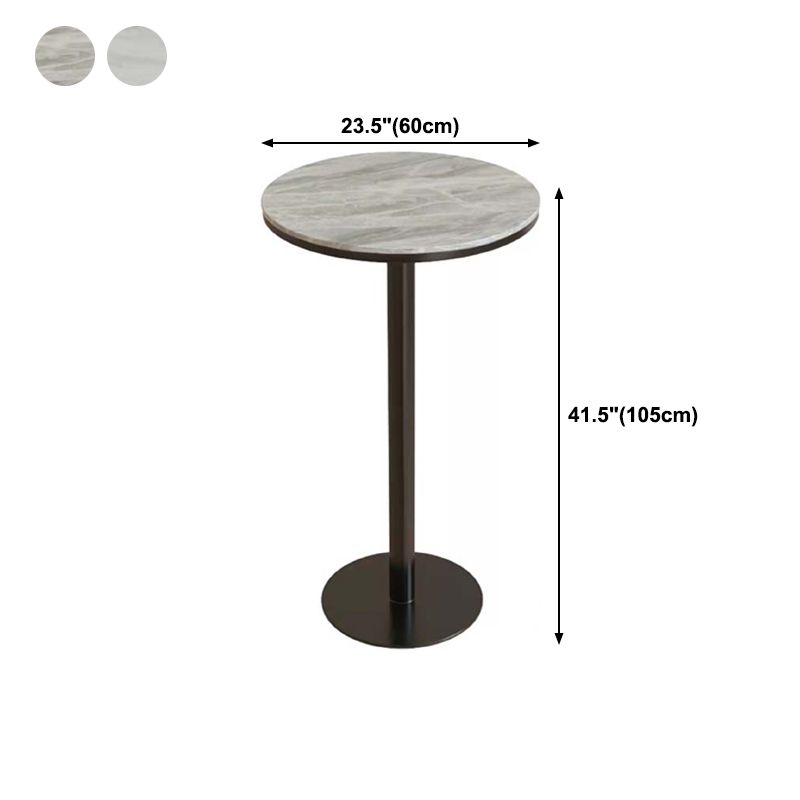 Industrial Metal Bar Table 23.6" Round Faux Marble Top Pedestal Bistro Table for Cafe Clearhalo 'Bar Furniture' 'Bar Tables' 'bar_tables' 'Furniture' 'furniture_bar_tables' 'Kitchen & Dining Furniture' 'kitchen&dining_furn' 'kitchen' 1200x1200_7b56d900-ca46-47aa-b946-85e7b9928dbb