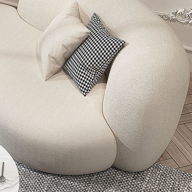 Moderne kameel achterbank 27,56 "High Round Arm Sofa voor appartement, wit