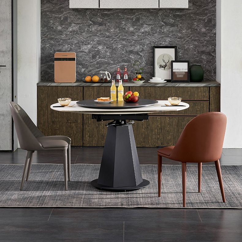 Modern 1/3/4/5/7 Pieces White Dining Table Set with Sintered Stone Top Round Dinette Set Clearhalo 'Dining Room Sets' 'Dining Tables & Seating' 'dining_room_set' 'furn' 'furn_dining_room_set' 'Furniture' 'furniture_dining_room_set' 'Kitchen & Dining Furniture' 'kitchen&dining_furn' 'kitchen' 1200x1200_7b58fdb1-3d81-4227-8943-c9da08a0e999