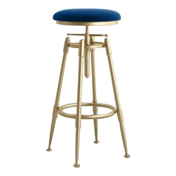 Glam Rotatable Liftable Counter Stool Iron Cafe Bar Stool with Cushion and Pedal Clearhalo 'Bar Furniture' 'Bar Stools' 'bar_stools' 'furn' 'furn_bar_stools' 'Furniture' 'furniture_bar_stools' 'Kitchen & Dining Furniture' 1200x1200_7b59daa7-781c-48a1-9077-814a12f329e6