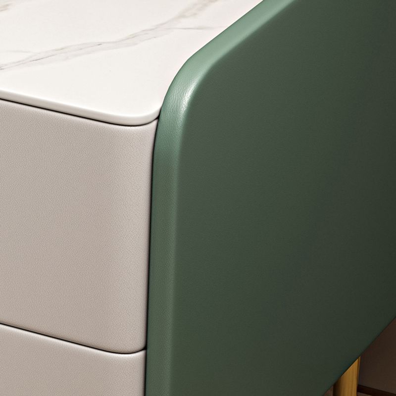 Comodino da comodino in pietra glam accento comodino con 2 cassetti