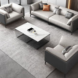 Contemporary Stationary Sofa Standard Square Arm Sofa for Living Room