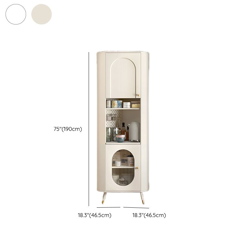 Contemporary Dining Hutch Glass Doors Faux Wood Storage Cabinet for Living Room Clearhalo 'Display & China Cabinets' 'display_china_cabinets' 'furn' 'furn_display_china_cabinets' 'Furniture' 'Kitchen & Dining Furniture' 1200x1200_7b5d33ab-4213-43a8-b764-c9e93618cdf8