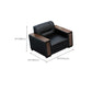 Square Arm Sofa 34.64" High Faux Leather/Genuine Leather Sofa