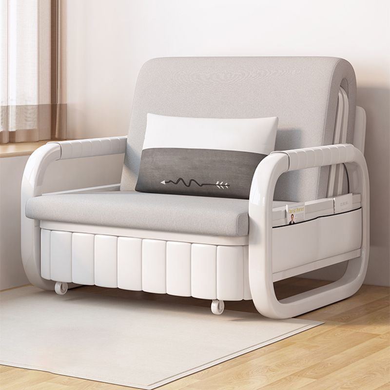 Eigentijdse stoffen bankbed in grijs verwijderbaar slaapbankkussen inbegrepen