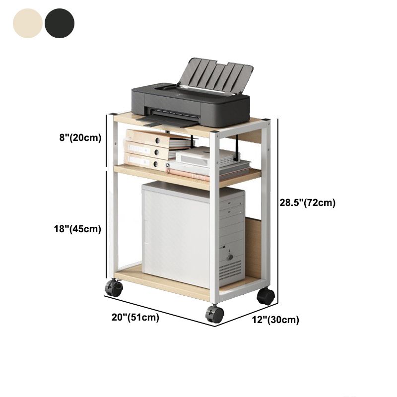 Modern Style Bookshelf Open Back Bookcase with Caster Wheels for Office Clearhalo 'Bookcases' 'furn' 'furn_bookcases' 'Furniture' 'Office Furniture' 1200x1200_7b614b00-6112-484d-9235-a3444b135043