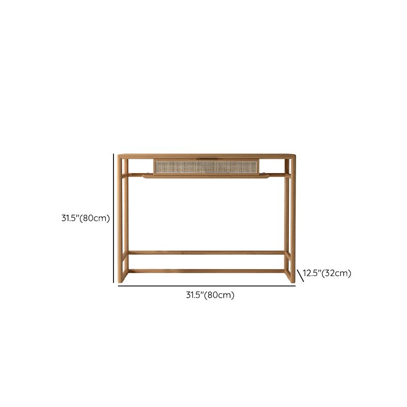 Mesa de consola contemporánea de forma rectángulo Table de sofá de consola de cenizas naturales/marrones