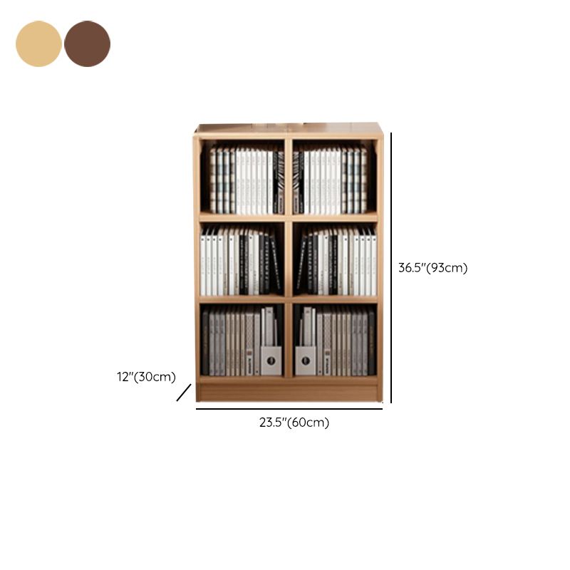 Contemporary Engineered Wood Bookshelf Standard Closed Back with Shelves