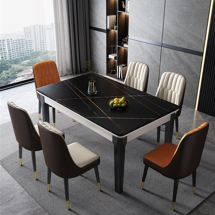 Mid-Century Rectangle Dining Table Sintered Stone Table with 4 Legs Base Clearhalo ' dining_table' 'Dining Tables & Seating' 'Dining Tables' 'furn' 'furn_dining_table' 'Furniture' 'furniture_dining_table' 'Kitchen & Dining Furniture' 'kitchen&dining_furn' 'kitchen' 'kitchen_dining_table' 1200x1200_7b6484ac-747a-4a9e-81ac-7063e74b43af