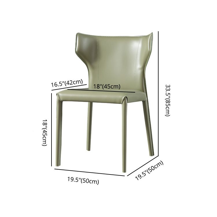 Faux Leather Contemporary Dining Room Chair Metallic Finish Wingback Side Chair Clearhalo ' kitchen&dining_furn' 'Dining Chairs' 'Dining Tables & Seating' 'dining_chair' 'furn' 'furn_dining_chair' 'Furniture' 'furniture_dining_chair' 'Kitchen & Dining Furniture' 'kitchen' 1200x1200_7b65b59a-b031-455c-b212-1e672b676017